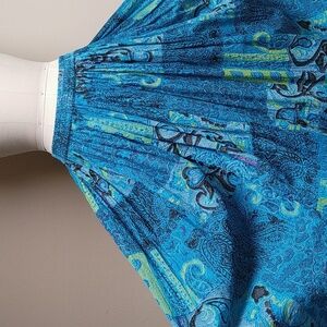 SUDHA Cotton Full Skirt Elastic Waist in Blue Size M